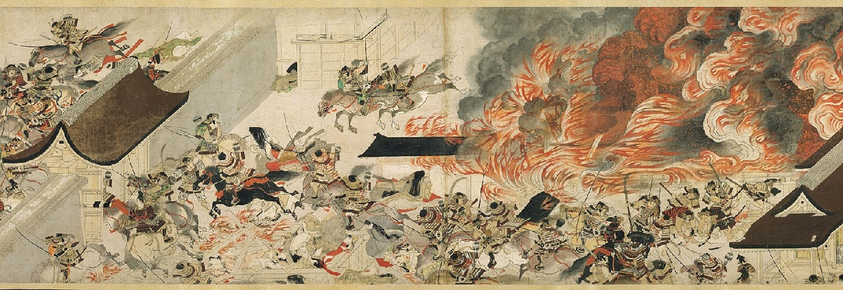 The siege of the Sanjō Palace sparks Heiji Rebellion, 1160, Boston Museum of Fine Arts, MA, 